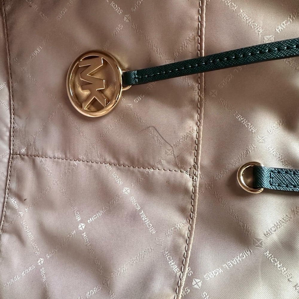 MICHEAL KORS GREEN GOLD BAG WALLET - Picture 7 of 11